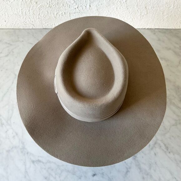 Wyeth Women's Lila Fedora Hat Brown Wool Wide Brim Ribbon Band  - One Sizerey - Picture 7 of 13